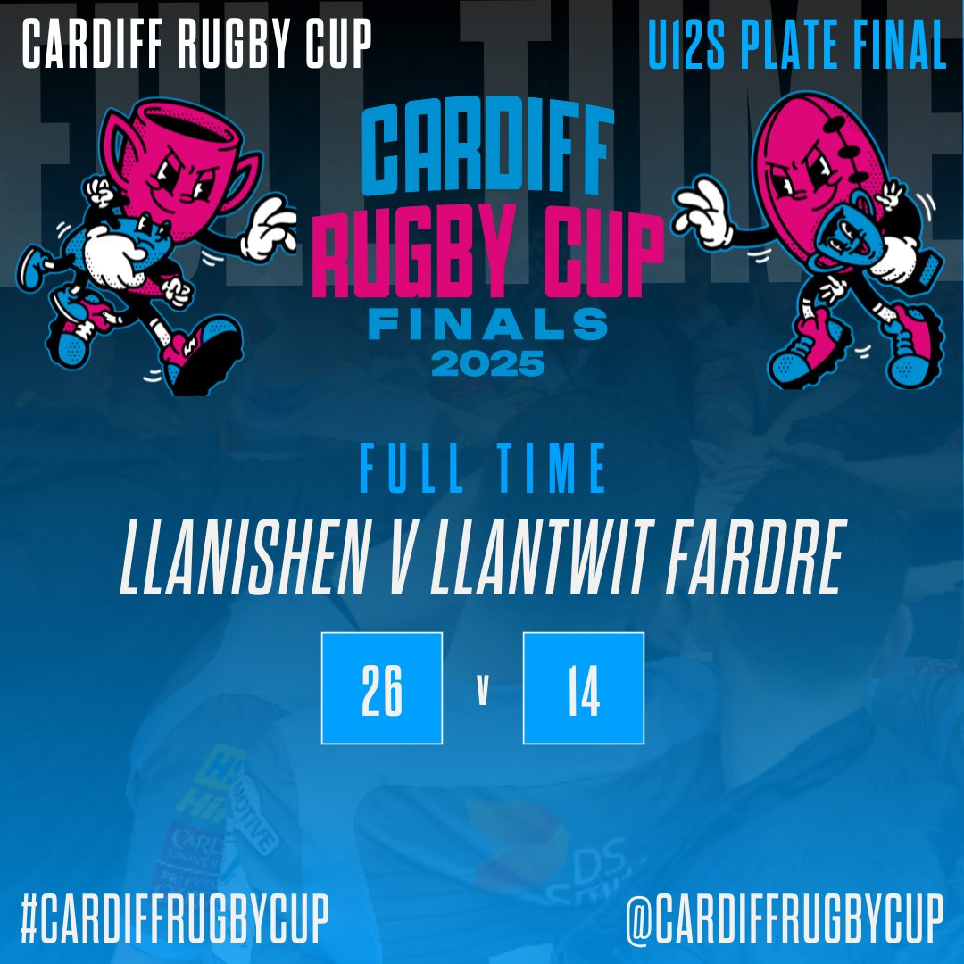 🔵⚫️ Full-time in the U12s Plate Final!

An incredible battle between Llantwit Fardre and Llanishen — full of spirit, skill, and sportsmanship 👏 

A huge well done to both sides for a fantastic game! 🏉💙

#CardiffRugbyCup #FutureStars