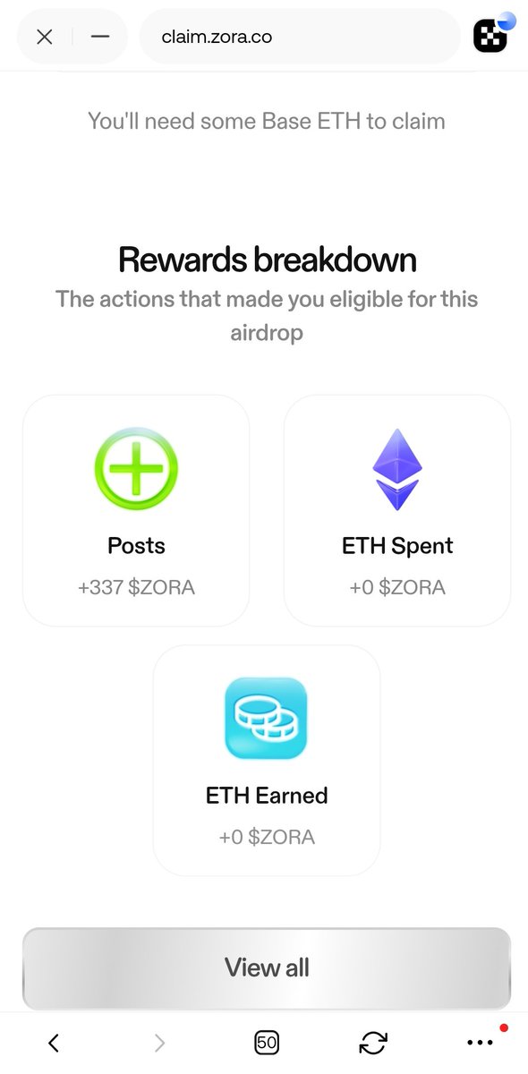 Wow, I didn't expect to be eligible for ZORA 😅

I didn't mint any NFT, I just posted only once

Thanks for the dust ZORA 😂