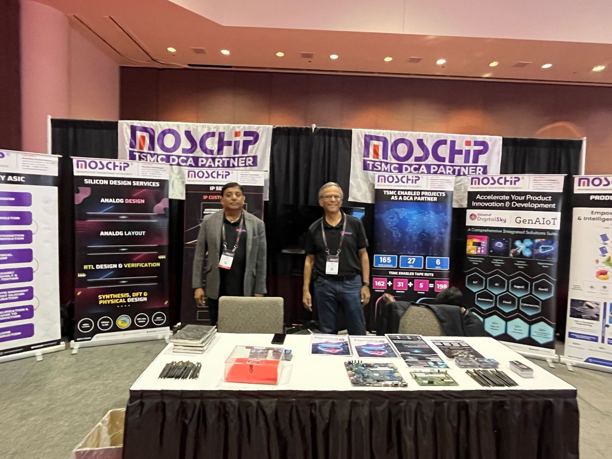 MosChipTech's tweet photo. The MosChip Technologies, USA team is at the TSMC NA 2025 Technology Symposium & has just started. If you are visiting the symposium at the Santa Clara convention centre, drop by at our booth #620
#MosChipTSMC #TSMCSymposium #TSMC https://t.co/bztAm2fmC5