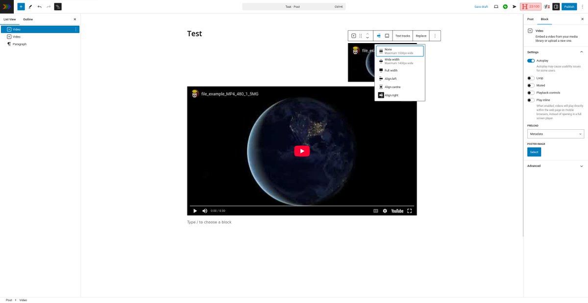 I built a plugin to sync Videos, uploaded to <a href="/WordPress/">WordPress</a> websites, to your YouTube account.

Anyone want to help me test it out? I'm not joking. 😁

It even replaces the uploaded WordPress native video block with a YT embed, as you use it - as well as adhering to the video block