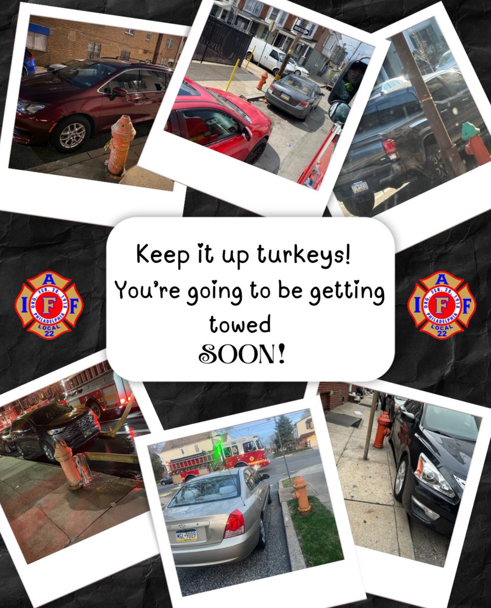 Local22Philly's tweet image. COMING SOON‼️A “towable” offense‼️ 
DO NOT BLOCK THE HYDRANTS‼️If a fire hydrant is blocked, lives are put in danger‼️ YOU, your family’s, or friends could face the deadly consequences‼️ 
🚒🔥🚒🔥🚒