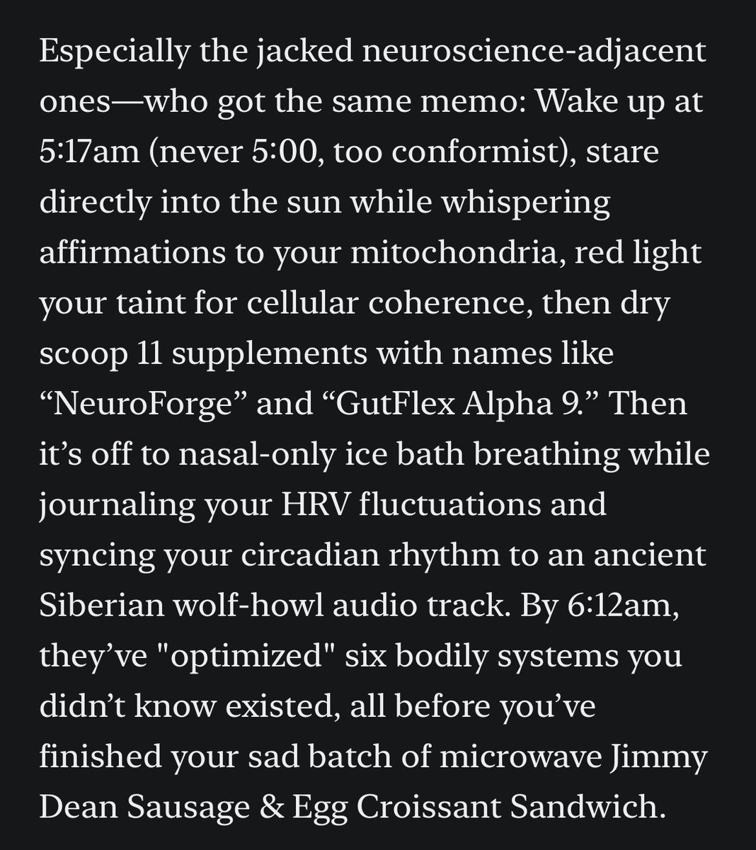 I think many of you are living suboptimal lives. 
It’s sad. 
So I’m offering a morning set of rituals for you to reach that self-actualization that alludes you. 

Full article link 🔗 - toddkashdan.substack.com/p/the-blueprin…

#brocastersunite