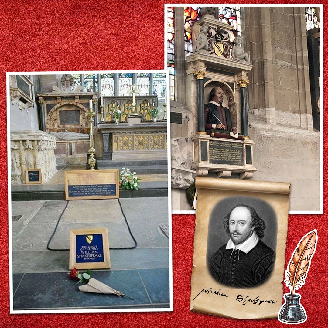 OTD William Shakespeare died in 1616. Regarded as the greatest English language writer, his plays have been performed more times than any other playwright. 
findagrave.com/memorial/87136… 
Photo: Lily Santiago, Michael Marek, James Tomasello