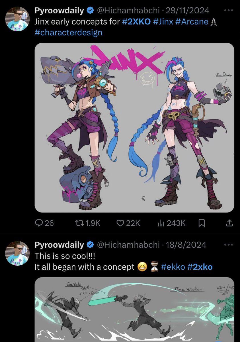 Omg the concept artist for 2XKO timebomb liked this (◔_◔)