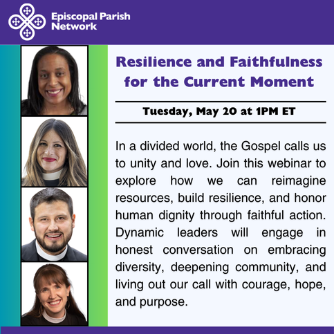 EpiscoParish's tweet image. Resilience and Faithfulness for the Current Moment
Tues., 5/20 @ 1PM ET
Join this webinar to explore how we can reimagine resources, build resilience, and honor human dignity through faithful action.
Register through the link in our bio!
#Episcopal #EpiscopalParishes