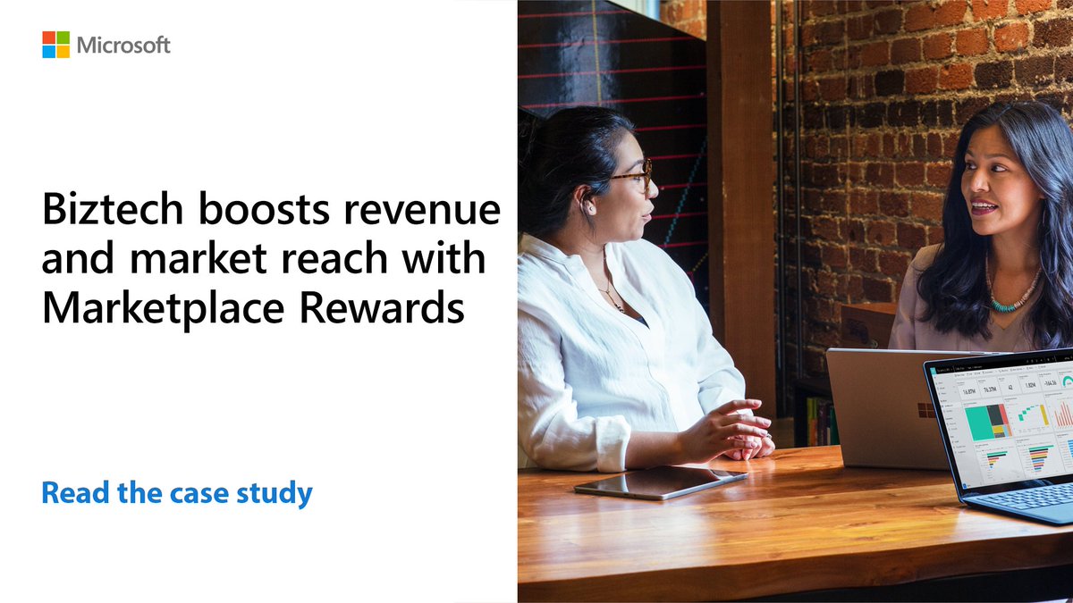 AzureMktPlace's tweet image. Learn how @biztechcs used Microsoft Marketplace Rewards benefits to increase revenue by 150% in just 10 months aka.ms/AAvpxhz #MSFTAppSource
