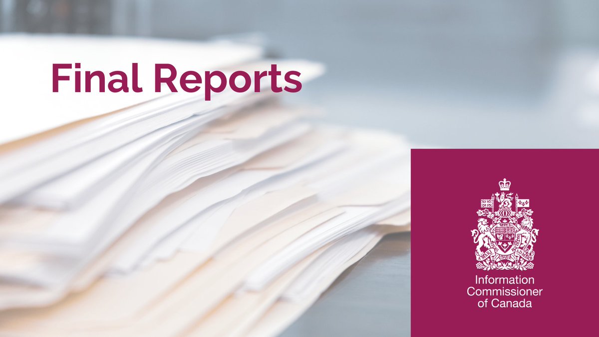 📑<a href="/OIC_CI_Canada/">OIC Canada</a> recently published final reports concerning <a href="/CanBorder/">Canada Border Services Agency</a>, <a href="/FishOceansCAN/">Fisheries and Oceans</a>, <a href="/rcmpgrcpolice/">RCMP</a>, and <a href="/NRC_CNRC/">NRC Canada</a>. Read them here: oic-ci.gc.ca/en/decisions/f…  #cdnfoi #canpoli #ATIP