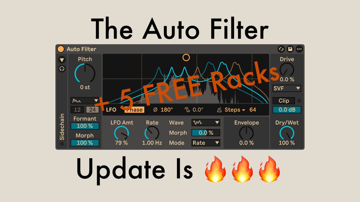 In this video tutorial, I quickly run through the new features in the big Auto Filter update in #Ableton Live 12.2, before looking at each of the 5 new filter types for use cases. Plus download each preset as a macro mapped audio effect rack for free: sonicbloom.net/auto-filter/