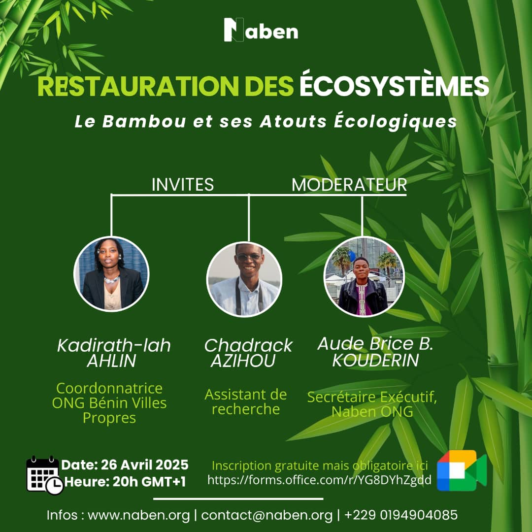 Le bambou capte jusqu'à 5 fois plus de CO₂ que la plupart des arbres. Et ce n’est qu’un début…Rendez-vous le 26 Avril 2025 à partir de 20h 00 pour en discuter davantage Inscription :forms.office.com/r/YG8DYhZgdd