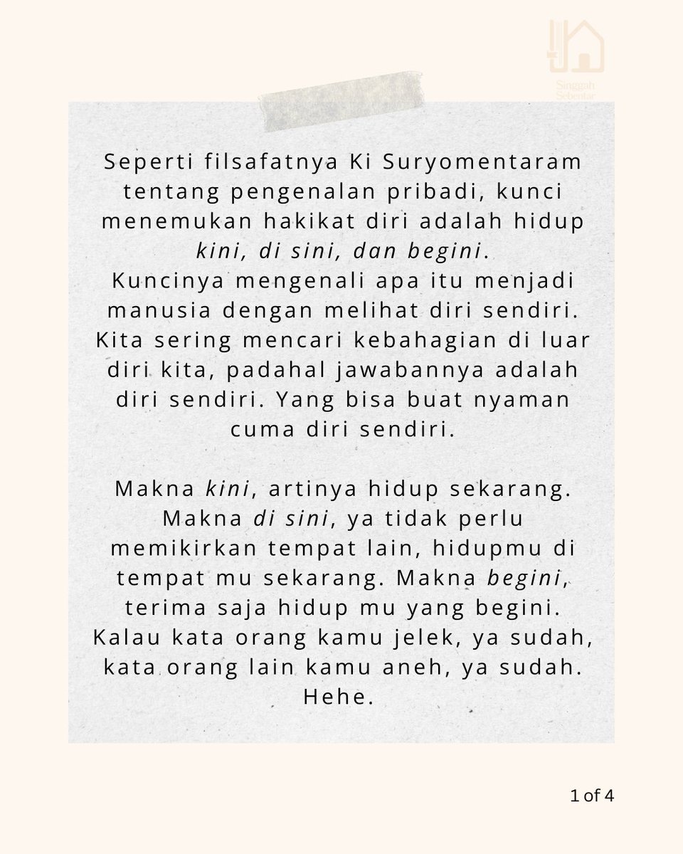 yoksinggah's tweet photo. Review buku Filsafat Kebahagiaan-nya Fahruddin Faiz 🌻 https://t.co/WaYw4a5jNt