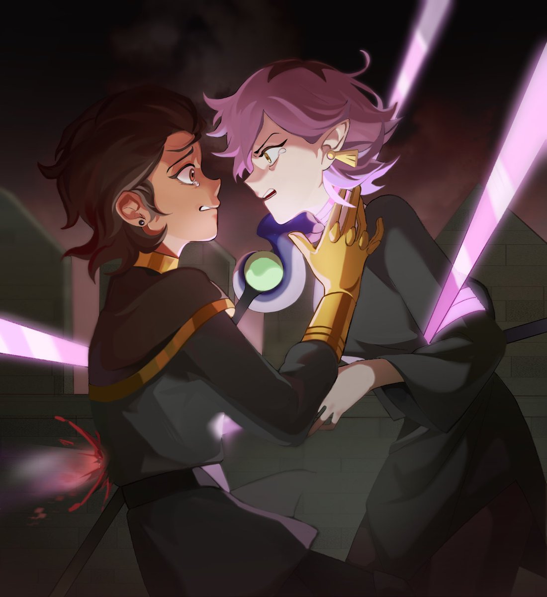 ENennnn10's tweet photo. (1/3)#toh #lumity 
“ Luz, I am sorry, but I have to take you down, your actions led to this”
“what ,Amity  listen ,please ” https://t.co/C1eQfii4au