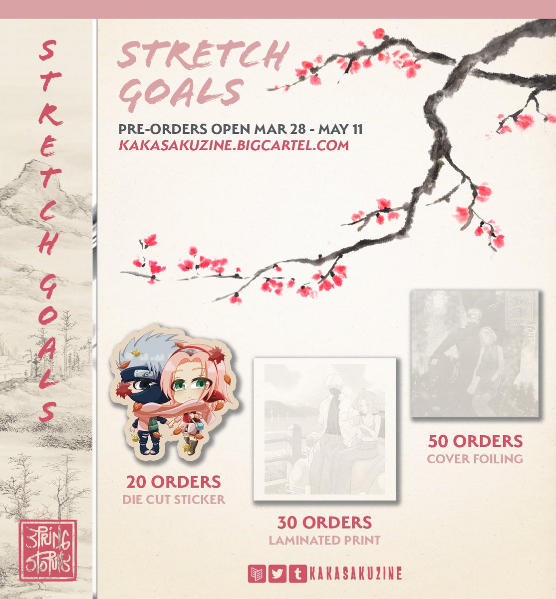 🌸𝙁𝙄𝙍𝙎𝙏 𝙎𝙏𝙍𝙀𝙏𝘾𝙃 𝙂𝙊𝘼𝙇 𝙐𝙉𝙇𝙊𝘾𝙆𝙀𝘿🌸

Thanks to all of you, we've reached 26 orders and unlocked our first stretch goal! A lovely little die-cut sticker by <a href="/melodyrealstone/">Melody Realstone | Comms open</a>! Only 4 orders away from unlocking a bonus print by <a href="/Alafordoujinshi/">Ala</a> 💞

🛍️Link Below🔽