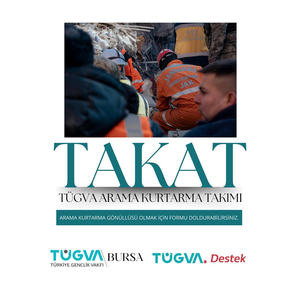 TÜGVA Arama Kurtarma Takımına Gönüllü olarak katılmak isteyen kardeşlerimiz linki doldurabilirler.

Form link:forms.gle/x45ZqYcpi8VBiv…