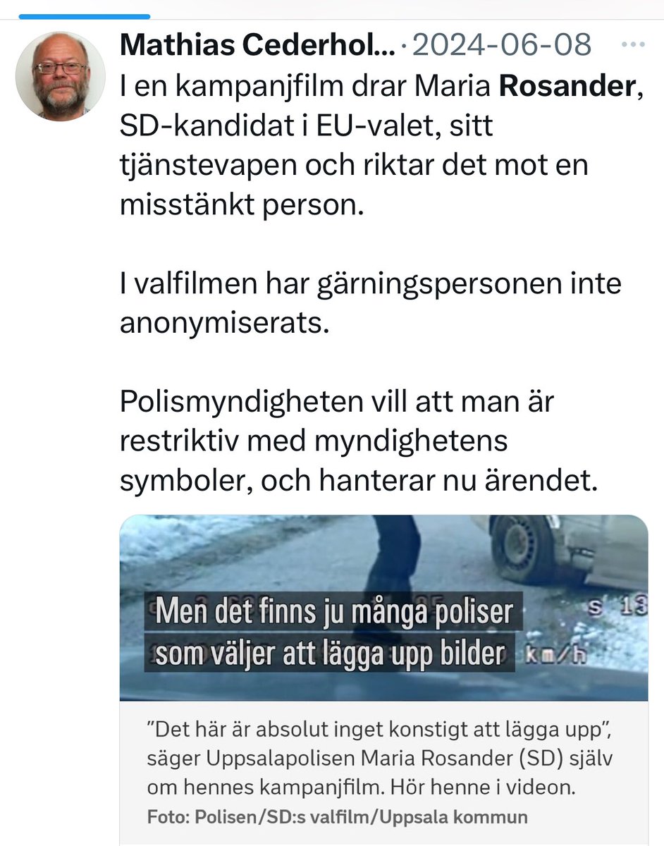 Troll490985's tweet photo. Det finns så många bra poliser i Sverige som förtjänar en eloge 👏
Sen finns det dom här 👇
@moderaterna @FredrikKarrholm @liberalerna @sdriks @mariarosandersd #poliser https://t.co/iqz18Gc7F1