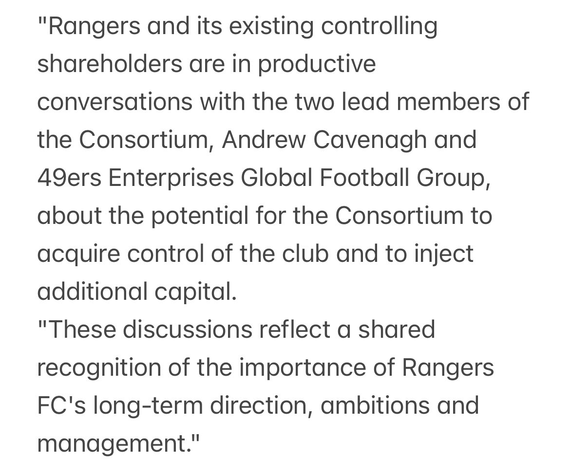 Chris_Jack89's tweet photo. A joint statement from Rangers and 49ers Enterprises:

More to follow on @RangersReview55 https://t.co/8fiYdQ9UvB