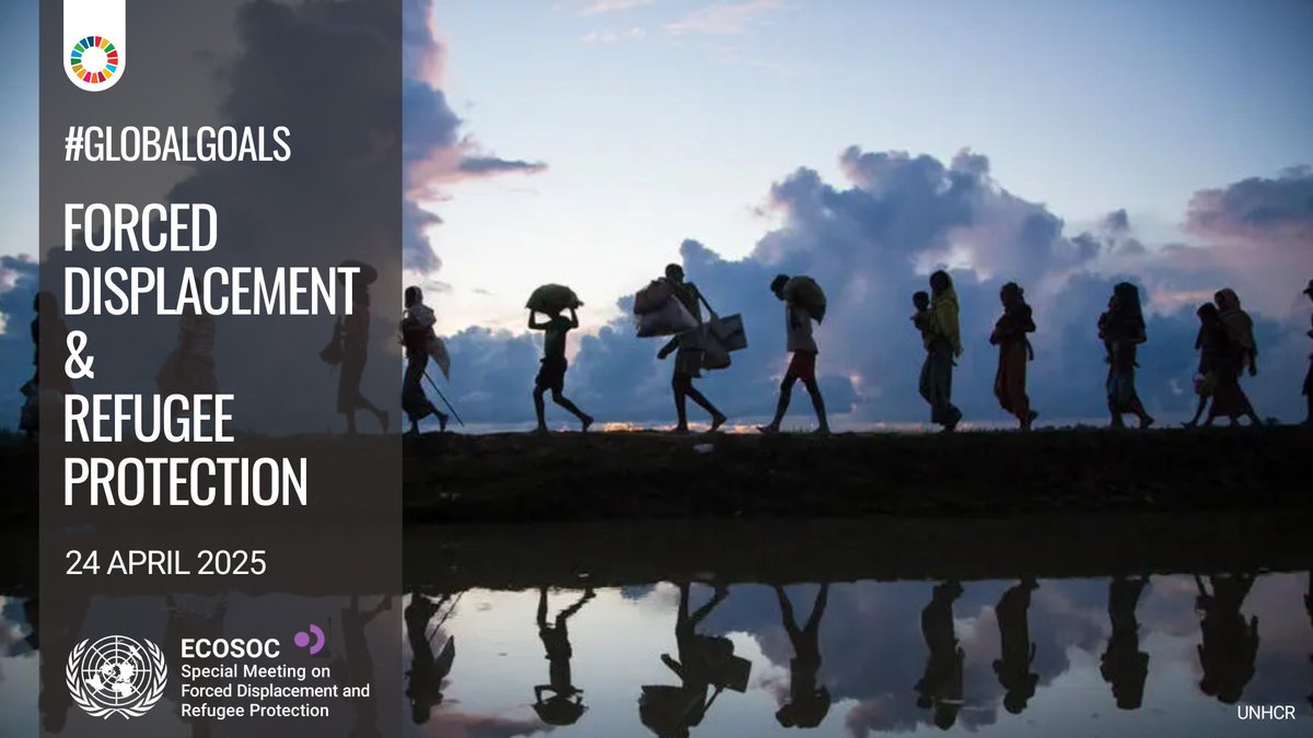 UN ECOSOC President (@unecosoc) on Twitter photo Join us at the <a href="/UNECOSOC/">UN ECOSOC President</a> Special Meeting on Forced Displacement and Refugee Protection, in New York on 24 April 2025. Let’s explore sustainable, inclusive solutions for displaced persons and host communities, and ensure that no one is left behind. #GlobalGoals #Displacement Join us at the <a href="/UNECOSOC/">UN ECOSOC President</a> Special Meeting on Forced Displacement and Refugee Protection, in New York on 24 April 2025. Let’s explore sustainable, inclusive solutions for displaced persons and host communities, and ensure that no one is left behind. #GlobalGoals #Displacement