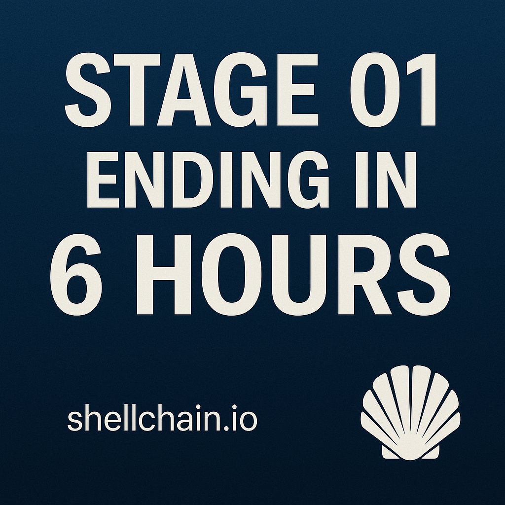 shellchain's tweet photo. 🚨 Stage 01 Ending Soon! 🚨
Time is running out! ⏰
Stage 01 of our presale ends in 6 hours!
Don’t miss your chance to secure your spot early and maximize your rewards.
✅ Buy now and be part of the future!
👉 https://t.co/pFiEUZ2oq5
#Presale #Crypto #Stage01 #LastChance https://t.co/s0Y9YvxG7s