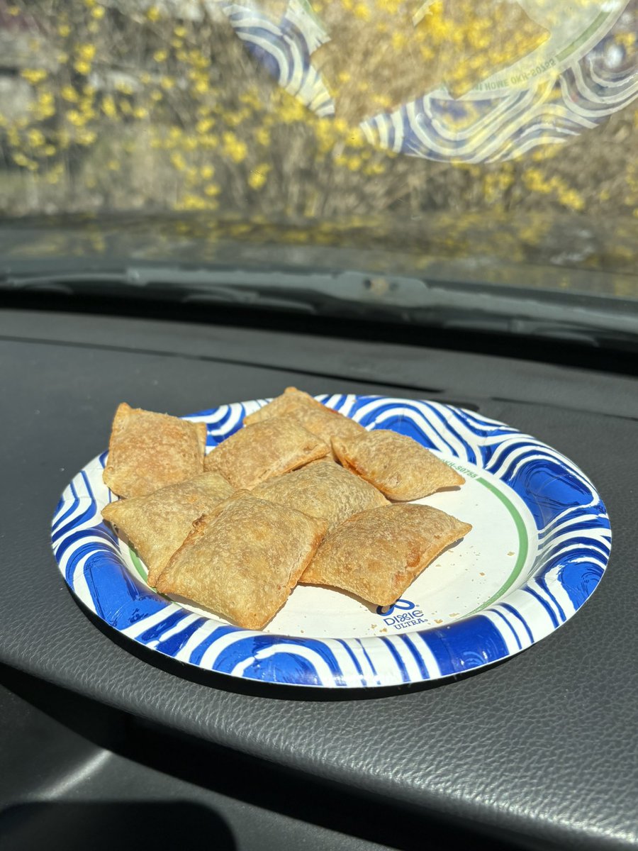 BurntToast_Fur's tweet photo. Anyone else ever try putting pizza rolls in their car on a sunny day while they work an 8 hour shift? Or just me? https://t.co/tumHVx49Fx