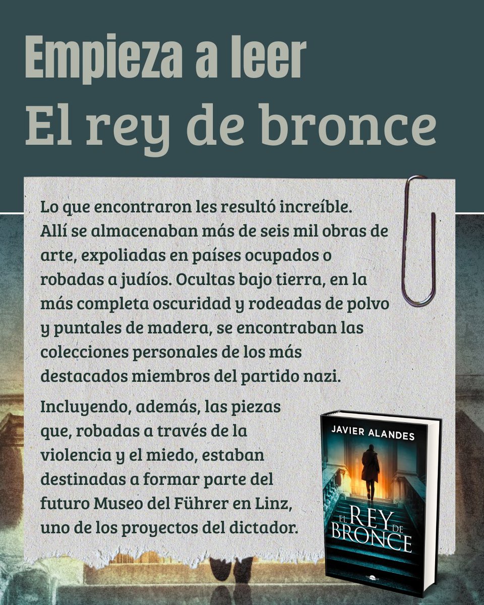 Empieza a leer «El rey de bronce» 👀
No queda nada para que se publique «El rey de bronce», la nueva novela de Javier Alandes, en la que Luca Santamarta, un joven emprendedor, planea vender un busto de Alejandro Magno... que ni siquiera existe.