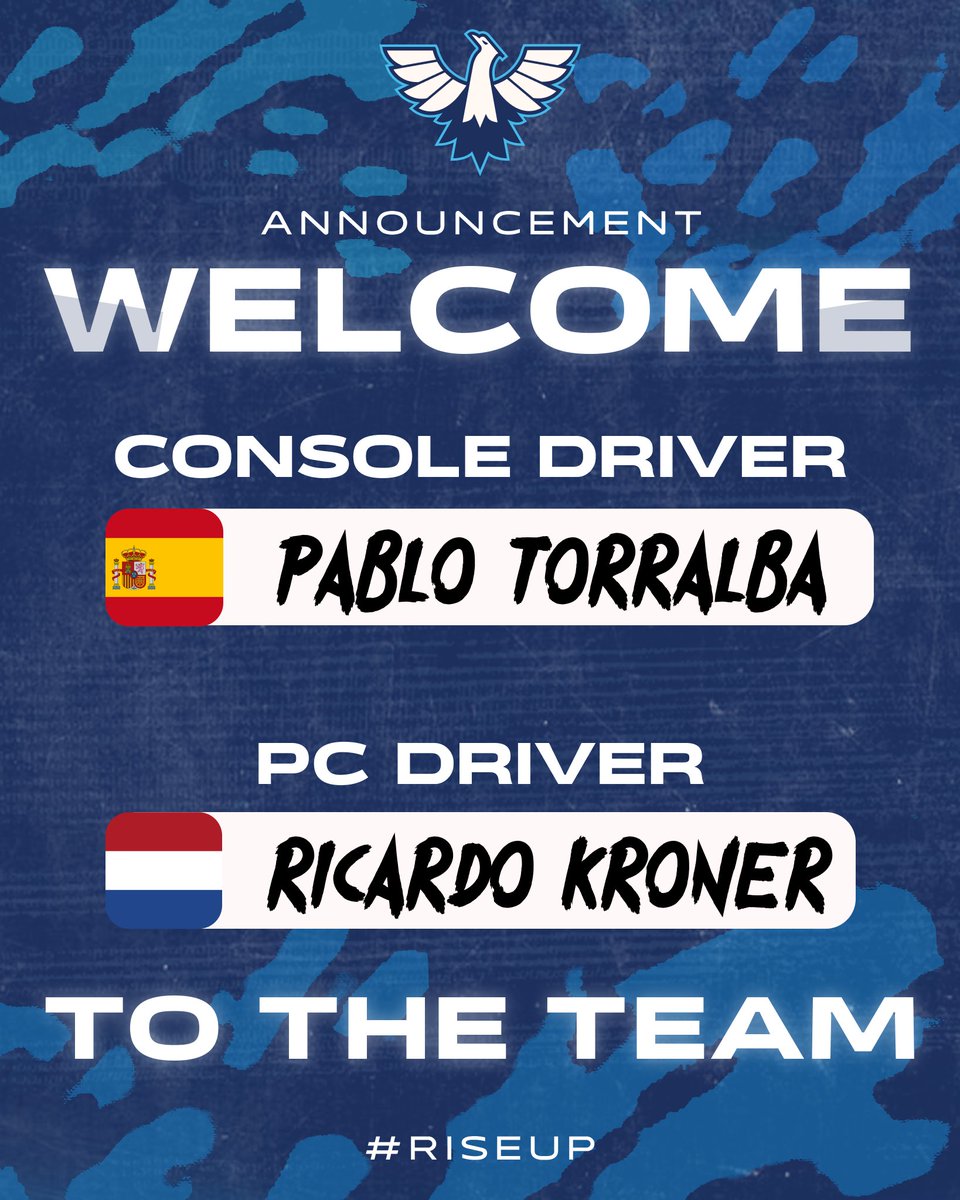 International Racing Team (@team_irt) on Twitter photo 📝Signings | <a href="/pablopllrs/">Pablo Torralba</a> <a href="/KronerRicardo/">x_geitenbolletje</a>
🔹Pablo has returned to race in blue, having made loads of progress in his time away⚡️
🔹Ricardo is ready to pick up the thread again on PC🫡
Welcome (back) to IRT, Pablo and Ricardo💙
#TeamIRT
#RiseUp 📝Signings | <a href="/pablopllrs/">Pablo Torralba</a> <a href="/KronerRicardo/">x_geitenbolletje</a>
🔹Pablo has returned to race in blue, having made loads of progress in his time away⚡️
🔹Ricardo is ready to pick up the thread again on PC🫡
Welcome (back) to IRT, Pablo and Ricardo💙
#TeamIRT
#RiseUp