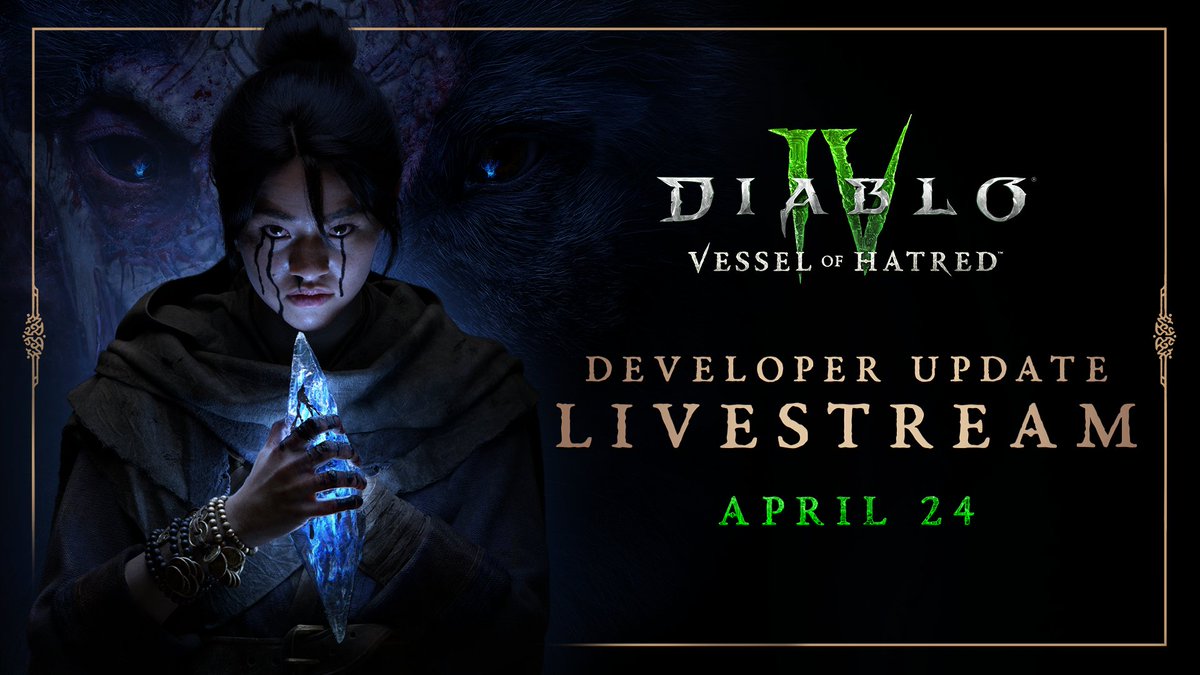 Diablo's tweet image. Belial is coming…and so too is the next #DiabloIV Developer Update 😈

Tune in for details on the next season. 

📅 April 24
🕚11AM PT