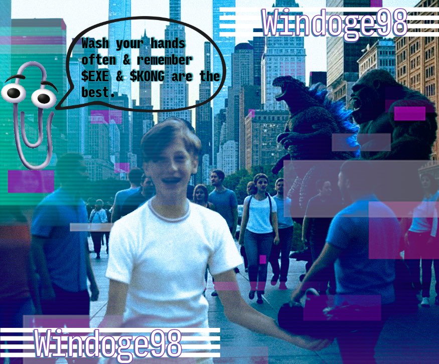 RAILMAN.EXE (@railmanicp) on Twitter photo Here is <a href="/shillgatesy/">shillgatesy.exe ∞</a> circa 1998. Rumor has it that this was the last time he touched grass. He’s been coding ever since the release of KONG! 😎
$EXE $ICP $KONG
Windoge98.com is king 👑 Here is <a href="/shillgatesy/">shillgatesy.exe ∞</a> circa 1998. Rumor has it that this was the last time he touched grass. He’s been coding ever since the release of KONG! 😎
$EXE $ICP $KONG
Windoge98.com is king 👑