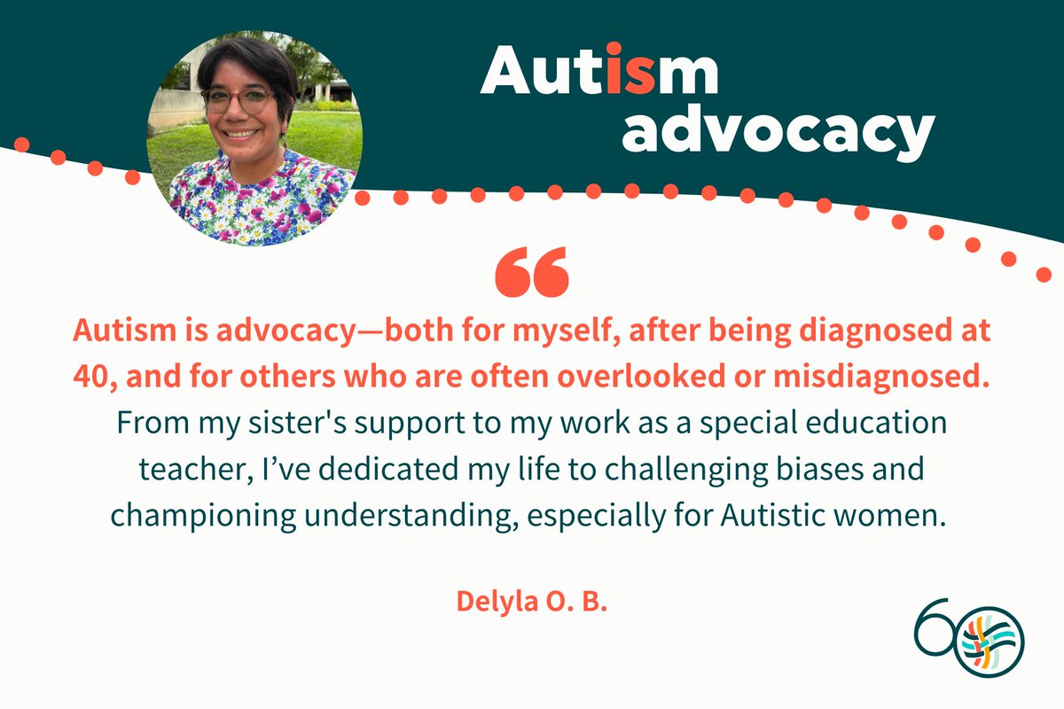 AutismSociety's tweet photo. #AutismIs advocacy- for those diagnosed later in life, for individuals using their voice to foster understanding, and for everyone creating more inclusive spaces. Throughout April, we're sharing stories that celebrate the diversity of the Autism experience. #AutismAcceptanceMonth https://t.co/AackY2YGMj