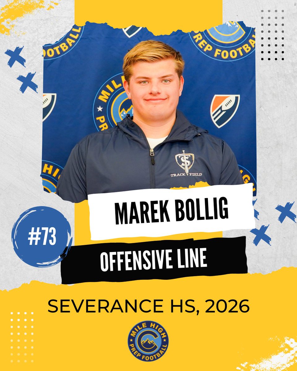 Meet Marek Bollig – Offensive Lineman/Offensive Tackle #73🏈⁠
.   .   .
#MileHighPrep #PrepSuperLeague #MHP #PSL #football #highschool #highschoolfootball #Colorado #athletes #players #UPSWINGFoundation #AllStar