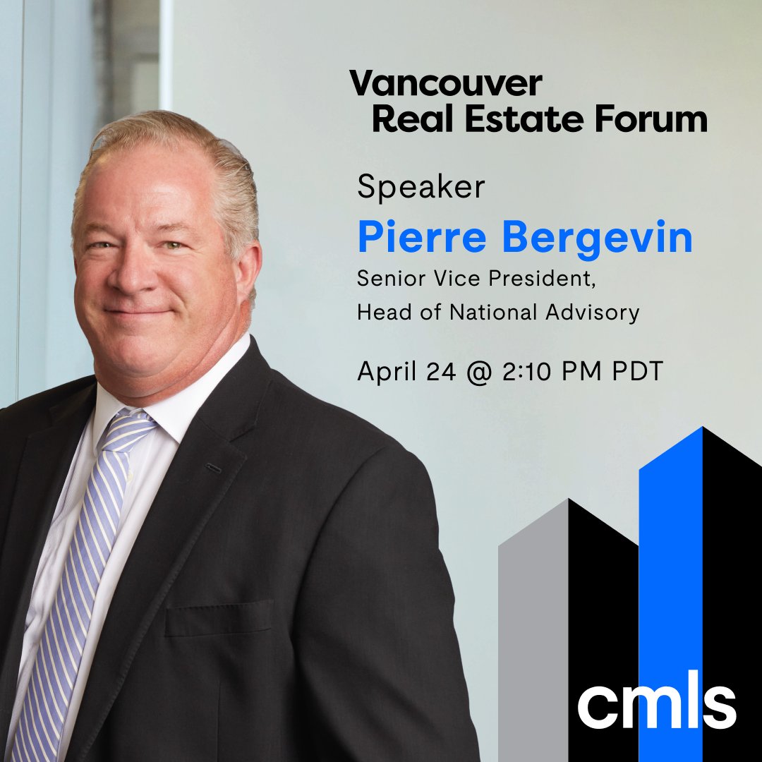 CMLS is pleased to announce that Pierre Bergevin, Senior Vice President, Head of National Advisory, will be speaking at the 2025 Vancouver Real Estate Forum. Be sure to catch Pierre then!

#CMLS #realestate #CRE #CanadianRealEstateForums #VREF