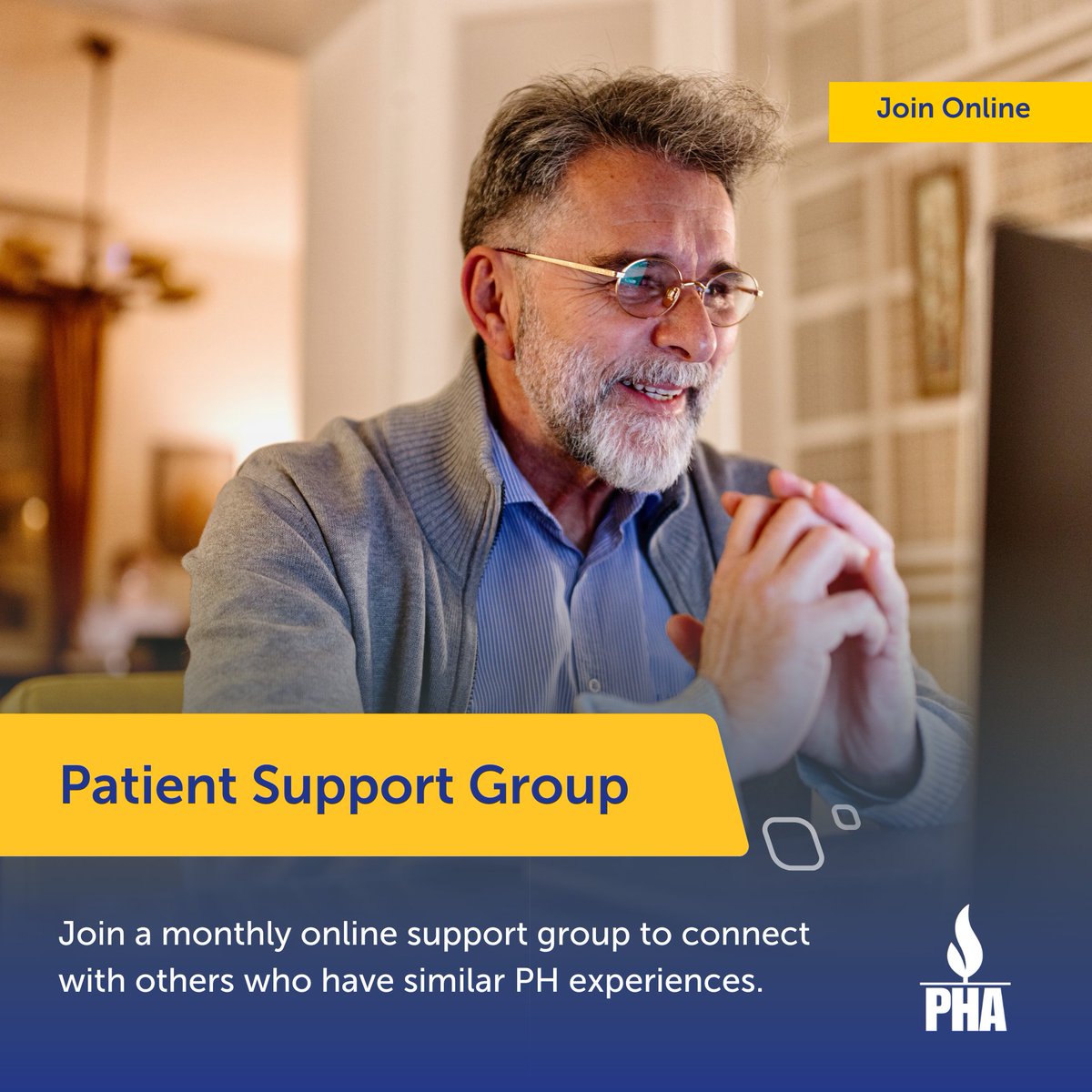 PHAssociation's tweet image. Join us tomorrow, April 24, at 8 p.m. EDT for our monthly virtual Patient Support Group meeting.
Connect with others with #PH to foster community and share experiences about how to best manage your PH.
Register now: ow.ly/fyA250VCnEv