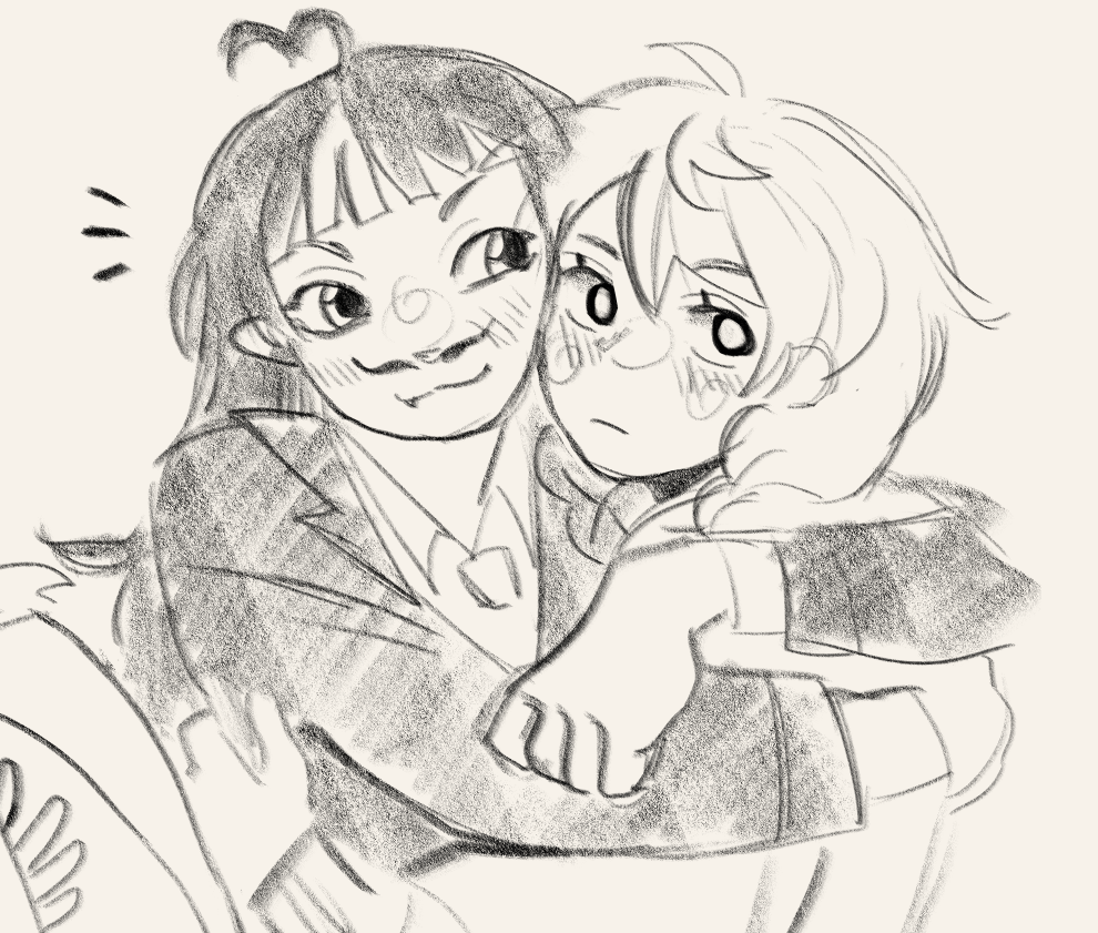 muftiys's tweet image. little grumbo yuri doodle!!! design inspired by @/tabldottt !!!! #grumbo #grianfanart #mumbojumbofanart