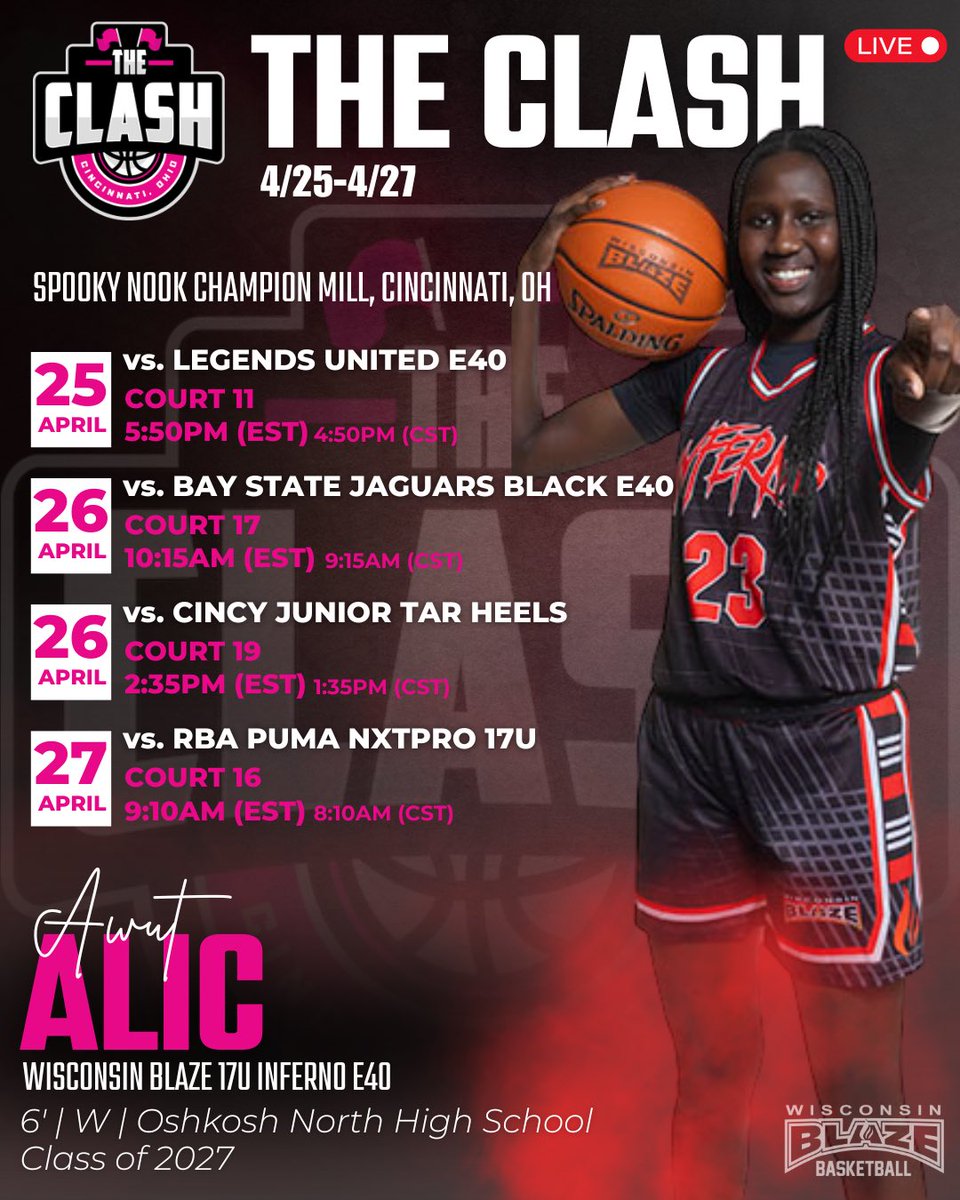 Lisa Van Wyk (@lisamvanwyk) on Twitter photo Awut Alic. <a href="/AwutAlic/">Awut Alic</a>
SHEβs GOT NEXT! AWUT (6β0 CG 2027 <a href="/ONHSGirlsHoops/">ON Girls Basketball</a>) is a sight to see! Her athleticism, IQ, skill, counter moves and ability to score at will and defend at a high level is absolutely thrilling! Watch her and her <a href="/WIBlazeInferno/">WI Blaze Inferno Girls</a> E40 17u team compete this Awut Alic. <a href="/AwutAlic/">Awut Alic</a>
SHEβs GOT NEXT! AWUT (6β0 CG 2027 <a href="/ONHSGirlsHoops/">ON Girls Basketball</a>) is a sight to see! Her athleticism, IQ, skill, counter moves and ability to score at will and defend at a high level is absolutely thrilling! Watch her and her <a href="/WIBlazeInferno/">WI Blaze Inferno Girls</a> E40 17u team compete this