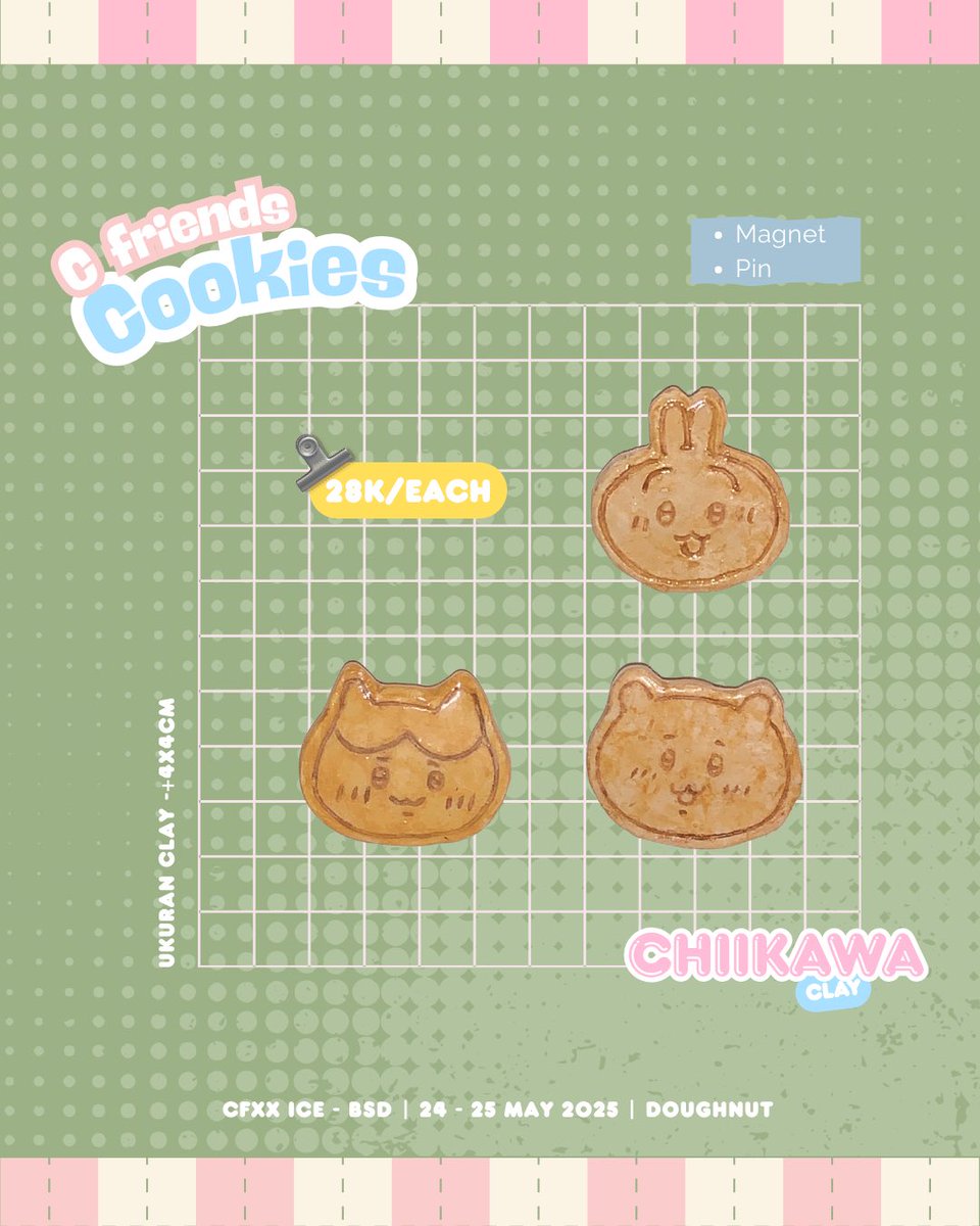 akaceery_'s tweet photo. [RT &amp; Shares Appreciated]❤️
 
Finally here’s catalog for #CFXX PO
 
📅PO Period: 24 April – 09 May 2025
📍Doughnut O-15b (Both days)
📬Link: https://t.co/KaxNBDFRIR

Pick Up only!
Chiikawa, Toro Inoue, Beads (Straphone, Kchain, Pin &amp; Earings).

#clay #CFXXcatalogue #cf20catalogue https://t.co/Wv0Dz7vTwk