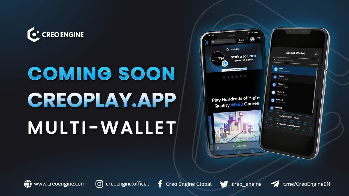 creo_engine's tweet photo. Need something to get excited about? Here’s the new era of $CREO domination you need to know!

𝐋𝐚𝐮𝐧𝐜𝐡𝐢𝐧𝐠 𝐒𝐎𝐎𝐍: 𝐃𝐢𝐠𝐢𝐭𝐚𝐥 𝐌𝐮𝐥𝐭𝐢-𝐖𝐚𝐥𝐥𝐞𝐭

What to expect with CREO proprietary wallet feature:

• 𝐌𝐮𝐥𝐭𝐢 𝐂𝐨𝐧𝐧𝐞𝐜𝐭𝐢𝐨𝐧𝐬
Access all your wallets in one tap— @telegram , @WhatsApp , or email login included. Your CreoPlay ID just got a serious upgrade.

• 𝐔𝐧𝐢𝐟𝐢𝐞𝐝 𝐀𝐬𝐬𝐞𝐭 𝐌𝐚𝐧𝐚𝐠𝐞𝐦𝐞𝐧𝐭
All your NFTs, tokens, and game rewards, displayed in one sleek interface. No more tab-hopping or losing track of what you’ve earned.

• 𝐁𝐮𝐢𝐥𝐭 𝐟𝐨𝐫 𝐏𝟐𝐄 𝐆𝐚𝐦𝐞𝐫𝐬
This is wallet management designed around your gameplay. Less friction, more time to grind, stake, and gain.

• 𝐒𝐢𝐦𝐩𝐥𝐞, 𝐒𝐞𝐜𝐮𝐫𝐞, 𝐒𝐭𝐫𝐞𝐚𝐦𝐥𝐢𝐧𝐞𝐝
Our tech does the heavy lifting—so you just play and earn, no Web3 technicalities needed!

The Multi-Wallet will soon be live on @creoplay_app—ready to power your next wave of earnings.

Get excited & stay tuned for more!
