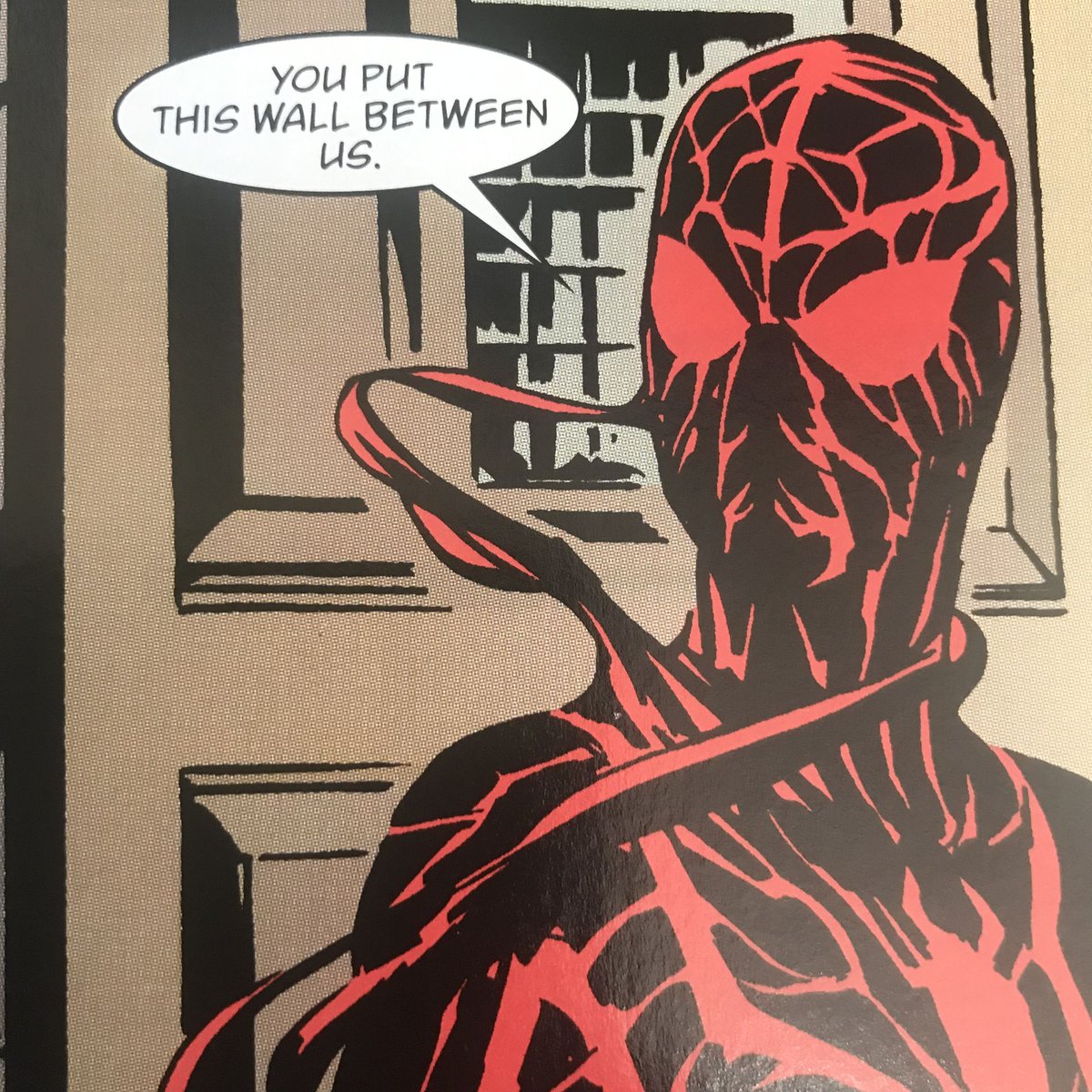 TBHcomics's tweet photo. Not the OG Spidey, but his daughter who has combined with the #venom symbiote, combining hatred with Father/Daughter issues.   #earthx #alexross #johnpaulleon #comics #inks #jimkrueger https://t.co/sD0zt5lqux