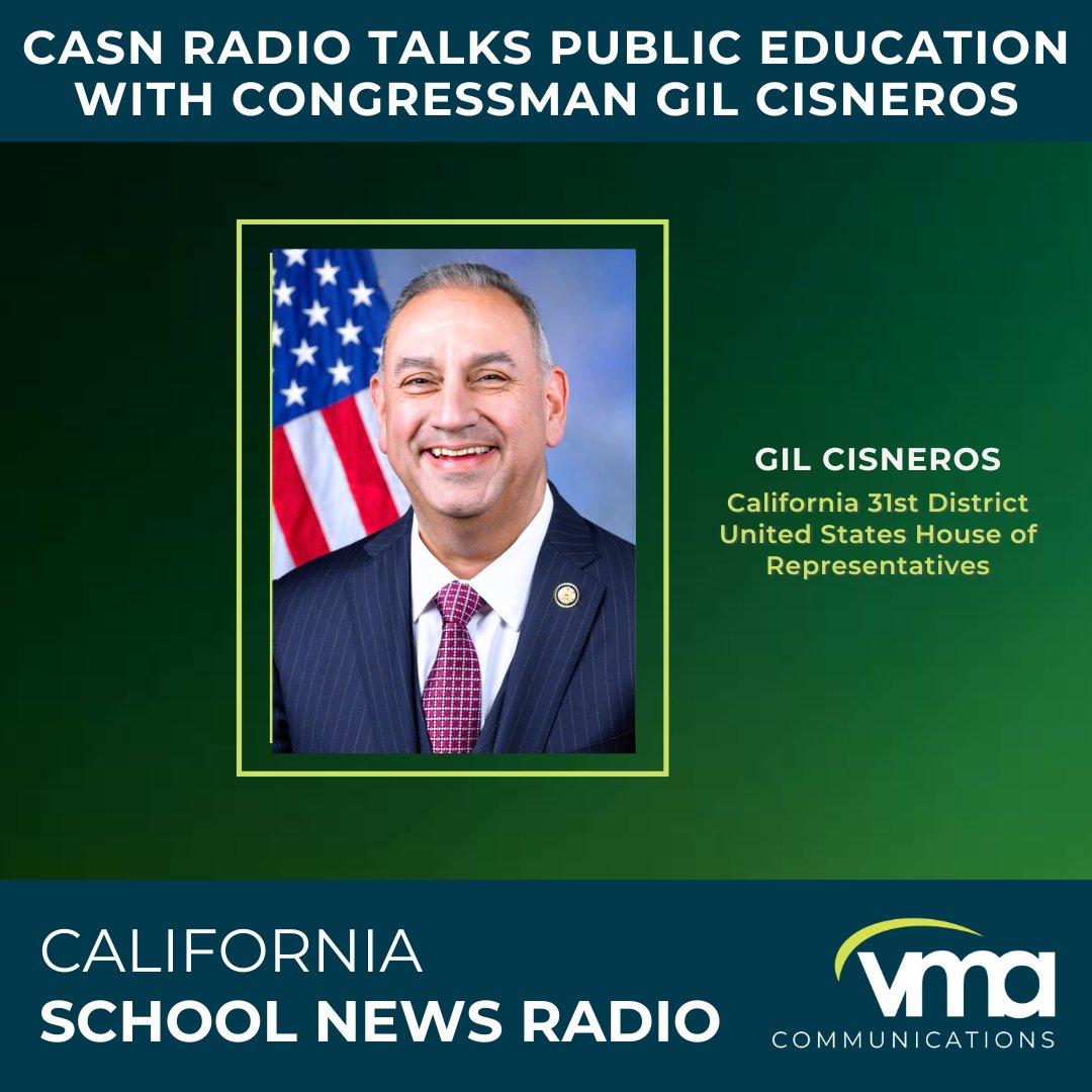 The CA 31st District Congressman was featured on CASN Radio! Listen to the episode -buff.ly/A1Xh2wc - and hear from US Rep. Gil Cisneros. He discusses his passion for public education, growing up in SoCal, his philanthropic efforts with the Cisneros Foundation, and more!