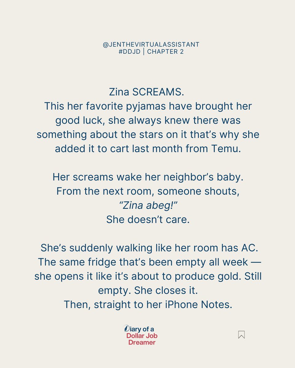 jennontech's tweet photo. Diary of a Dollar Job Dreamer - Chaper 2, Zina’s Soft Life Starterpack. https://t.co/07NmJ2iPAy