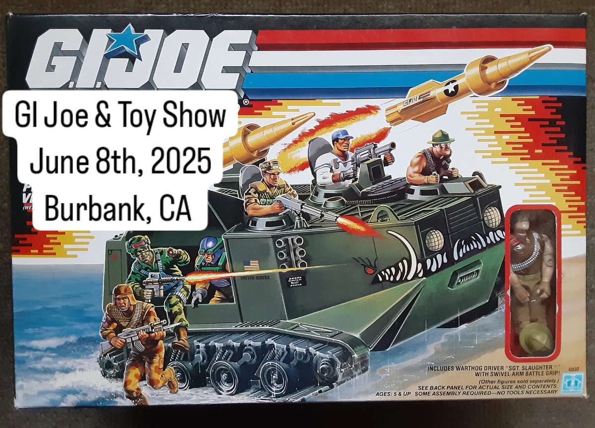 SoCalGIJoeShow1's tweet photo. GI JOE &amp; Toy Show in Burbank, CA JUNE 8th 2025! Facebook event page: https://t.co/4f4mEXnP23 #gijoe #gijoeclassifiedseries #gijoeclassifiedcollector #toys #vintagetoys #vintage #toyshow #toycollector #socal #burbankca #vintagegijoe #onesixscalefigures #gijoeshow #toycon #gijoecon https://t.co/W3FN7kttZx