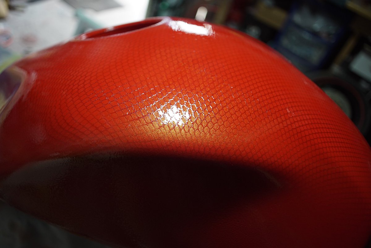 FOUR coats of clear to bury the scales..
and not done yet!!