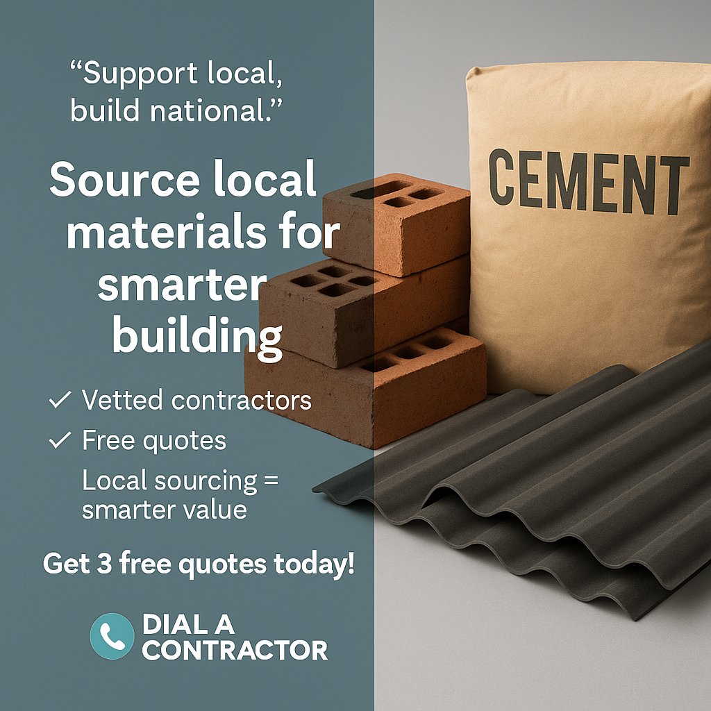 DialAContractor's tweet image. SA ramps up local content in construction! 🇿🇦
Need a contractor aligned with the latest localisation policies? We’ve got your back. #BuildLocal #ConstructionSA #DialAContractor