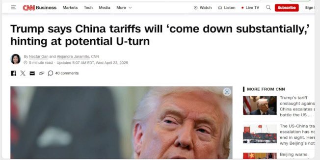 Ninaliu00's tweet photo. THE BULLY IS A PAPER TIGER 
#TrumpTariffs #TrumpChinaTariff #TrumpIsAPaperTiger https://t.co/zE5Si6HrrQ