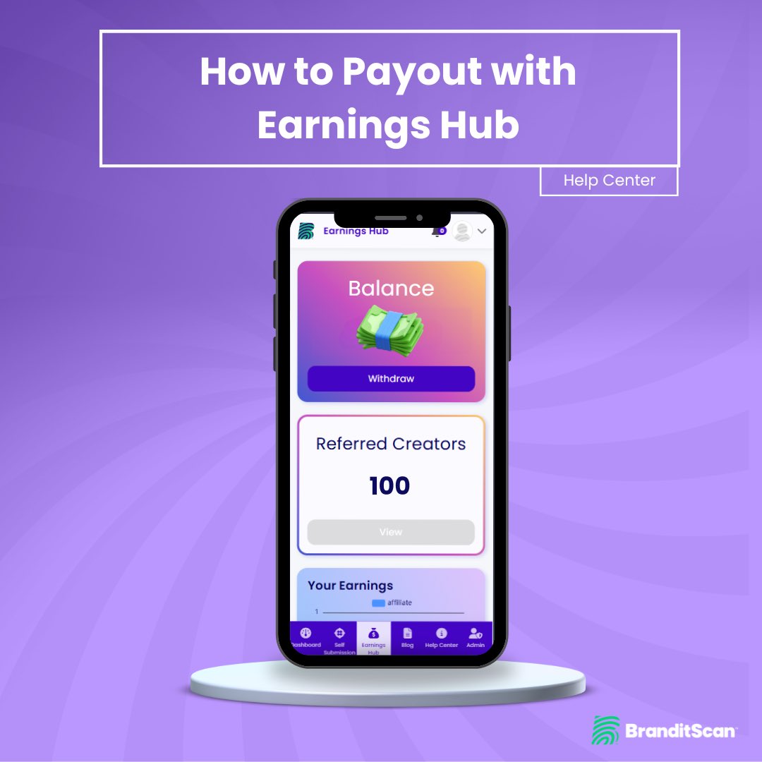 BiS_Support's tweet image. Watching your BranditScan affiliate earnings grow? Time to cash out! 💰

Head to your Earnings Hub for:
✅ Transfer to credit for free BranditScan service
✅ Set up CosmoPay to get paid directly: 📲
BranditScan.zendesk.com