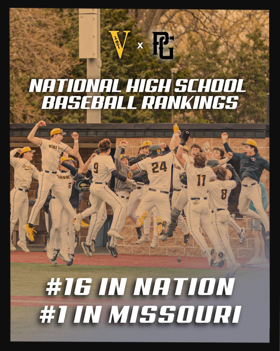 Vianney Griffins (@vianneygriffins) on Twitter photo Vianney Baseball is ROLLING โ up to #16 in
the nation, according to Perfect Game's National High
School Top 50, and still #1 in Class 5.
#BeAGriffin | #STL | <a href="/VianneyBaseball/">Vianney Baseball</a> Vianney Baseball is ROLLING โ up to #16 in
the nation, according to Perfect Game's National High
School Top 50, and still #1 in Class 5.
#BeAGriffin | #STL | <a href="/VianneyBaseball/">Vianney Baseball</a>