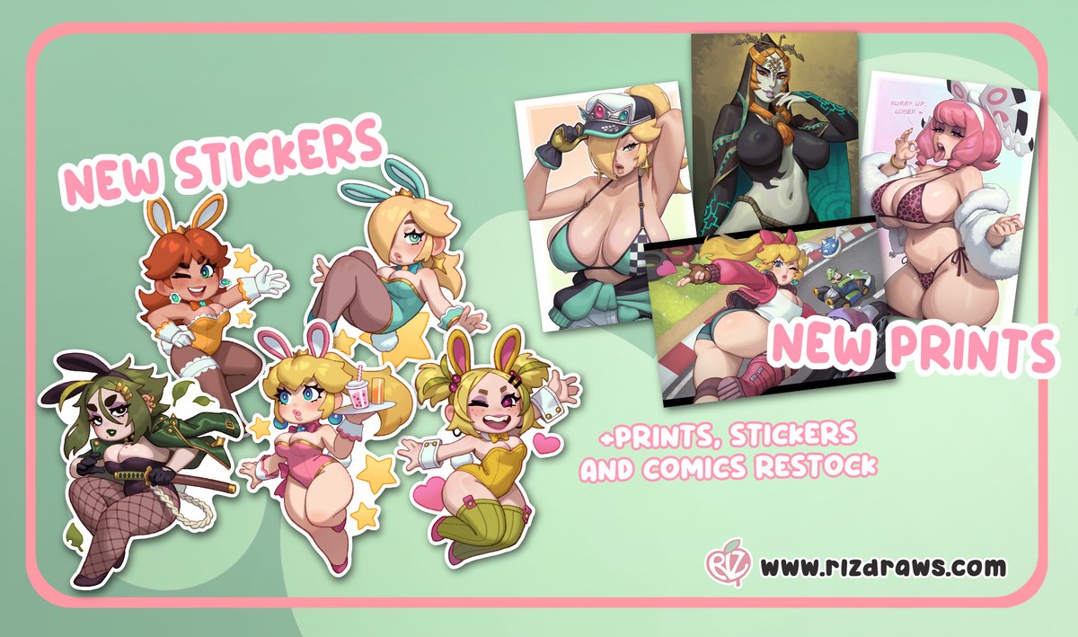 🚨MERCH DROP🚨
New stickers and prints are now out! 
Older prints, stickers and comics have also been restocked!