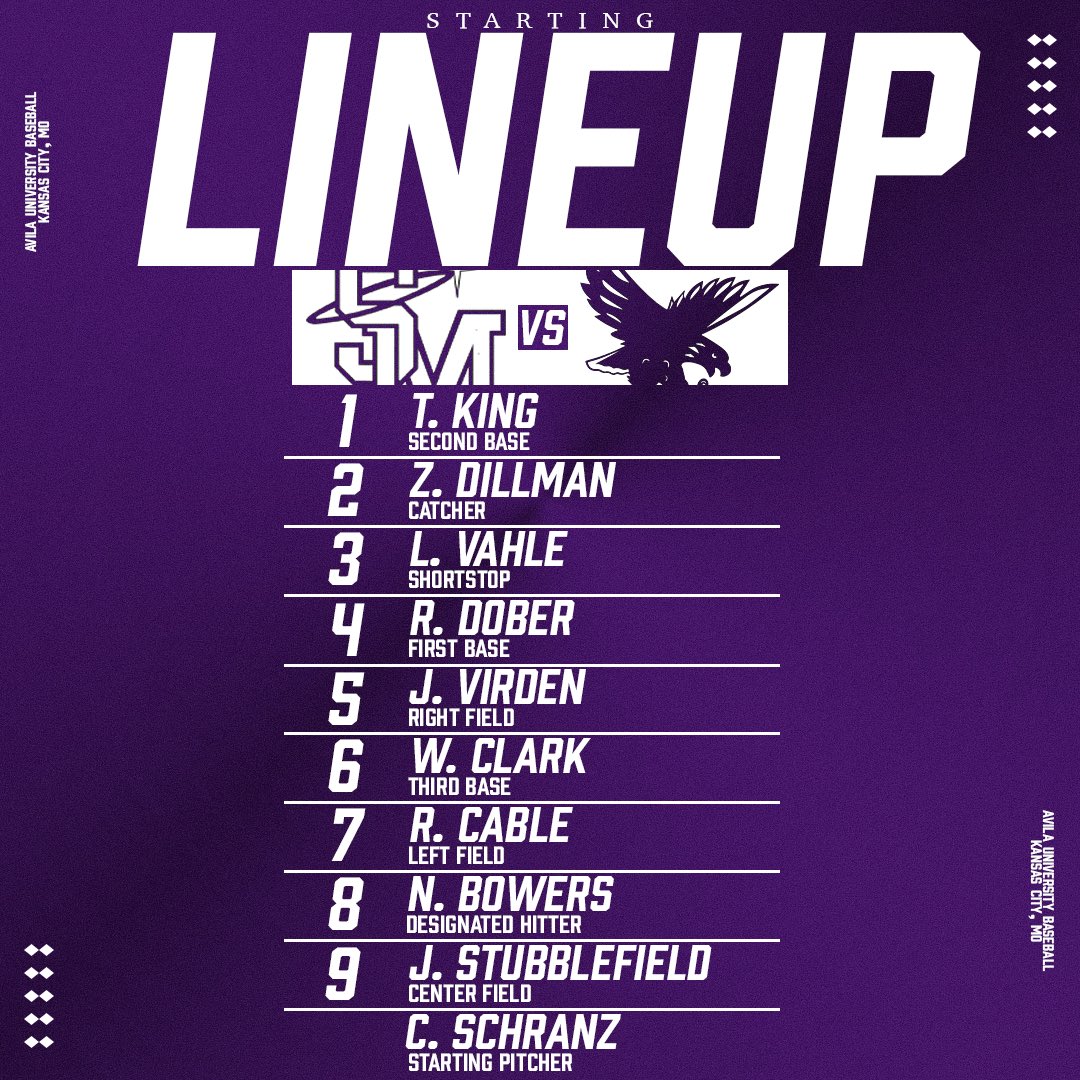 Starting Lineup🦅⚾️