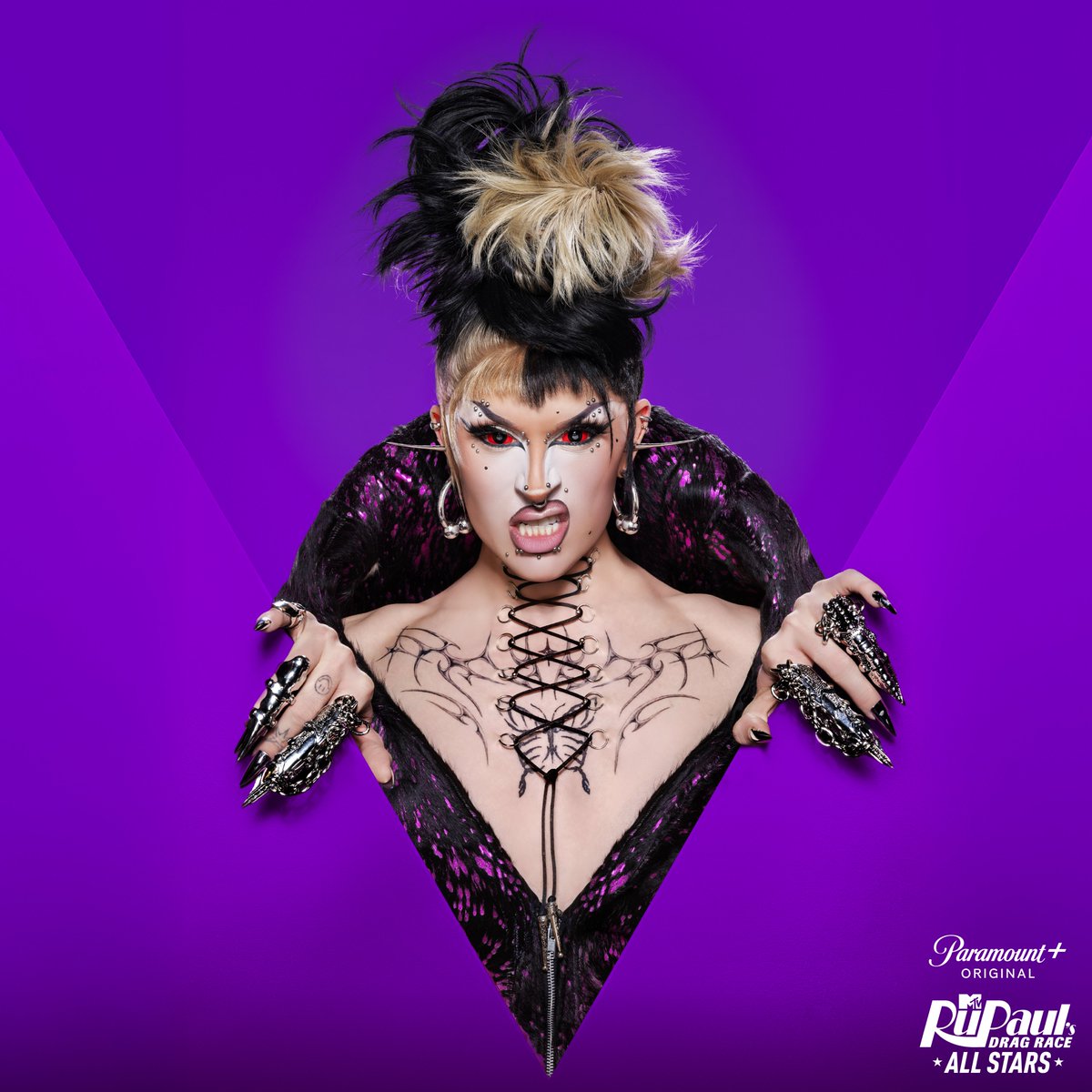 RuPaulsDragRace's tweet photo. Feeling Daya-bolical! 😈 @daya_betty417 joins #AllStars10 – streaming MAY 9 on @paramountplus! 🔥 https://t.co/0cJdRymcuN