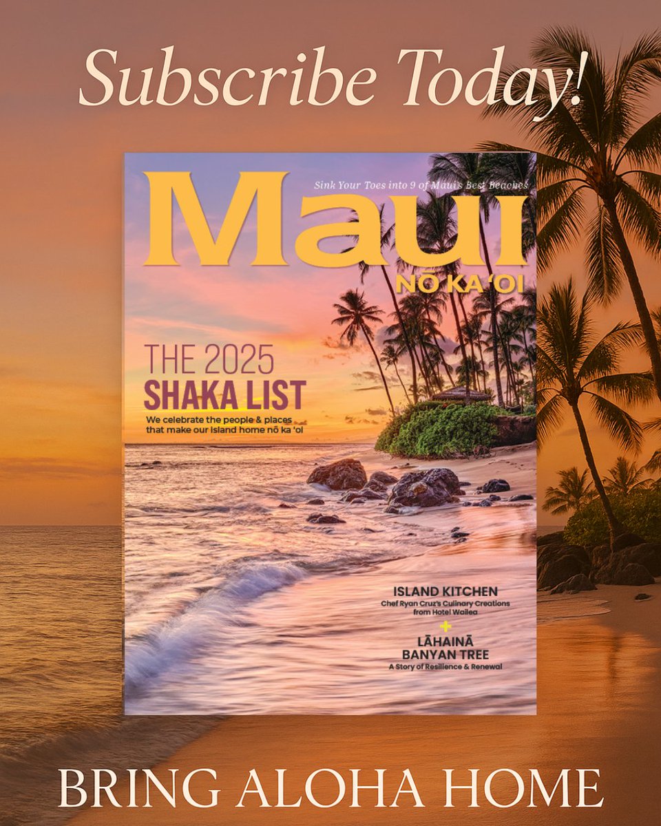 Real talk: scrolling won’t give you THAT Maui feeling. But this will 👉 A subscription to Maui Nō Ka ʻOi Magazine.

Fresh island stories. Local legends. Swoon-worthy eats. Delivered right to you.

Subscribe today at MauiMagazine.net.