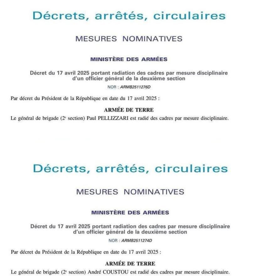 Quand un pays africain en guerre ose radier un saboteur de ses rangs, c’est tout de suite le grand concert des pleureuses occidentales : « Atteinte à la démocratie », « dérive autoritaire », et tutti quanti. Mais quand Macron, en temps de paix, radie deux généraux pour avoir