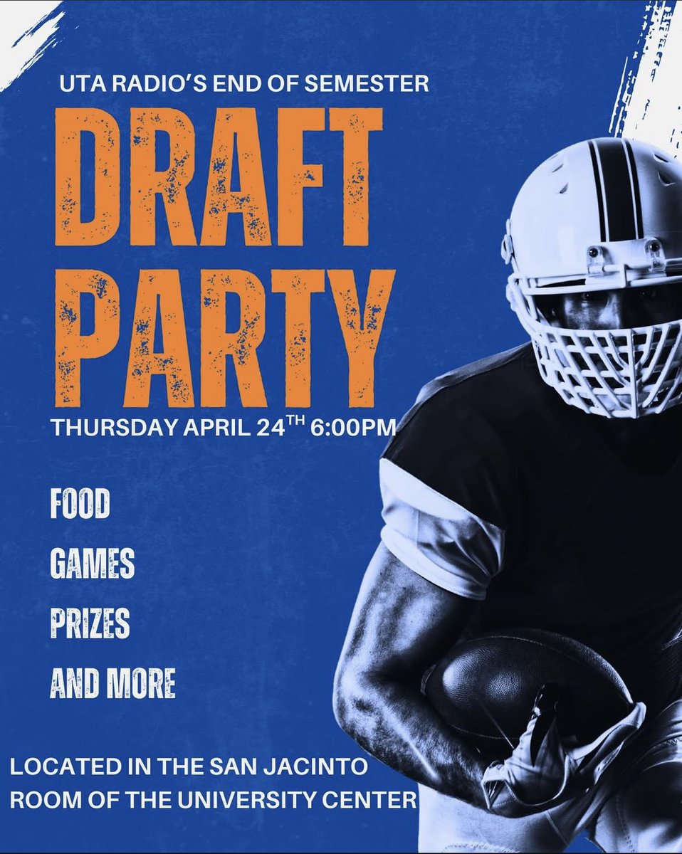 UTA Radio Sports (@utaradiosports) on Twitter photo Live broadcast/draft watching party tomorrow! #NFLDraft Live broadcast/draft watching party tomorrow! #NFLDraft