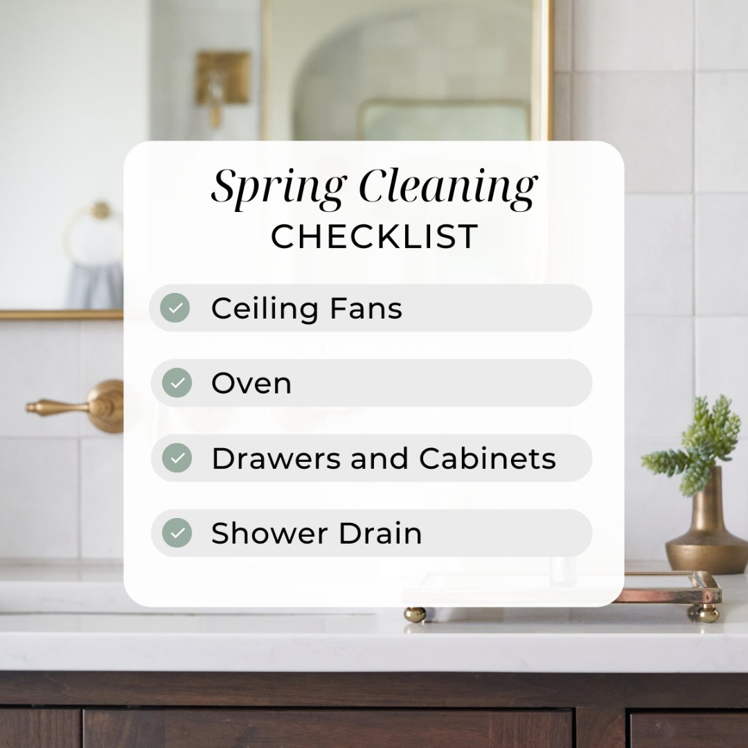 To get started, here's a list of some often-overlooked areas that could use a little love:

- Ceiling fans
- Oven 
- Drawers and cabinets
- Shower drain 

So grab your cleaning supplies, put on your favorite playlist, and let's get to work! 

#DonacyRealtyTeam